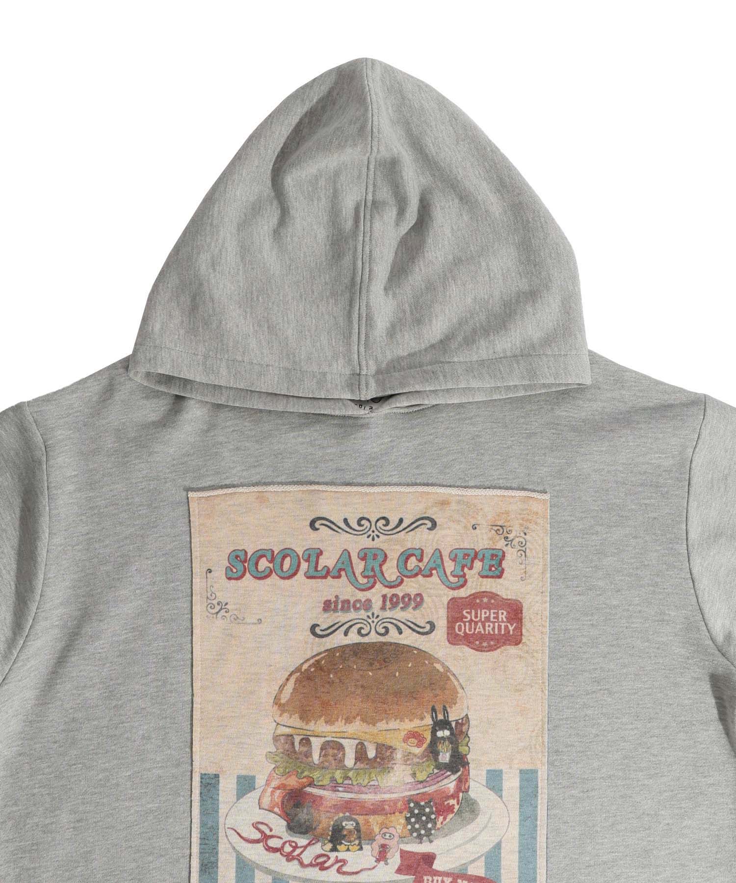 セール】SCOLARバーガーポスター風アップリケプルオーバー