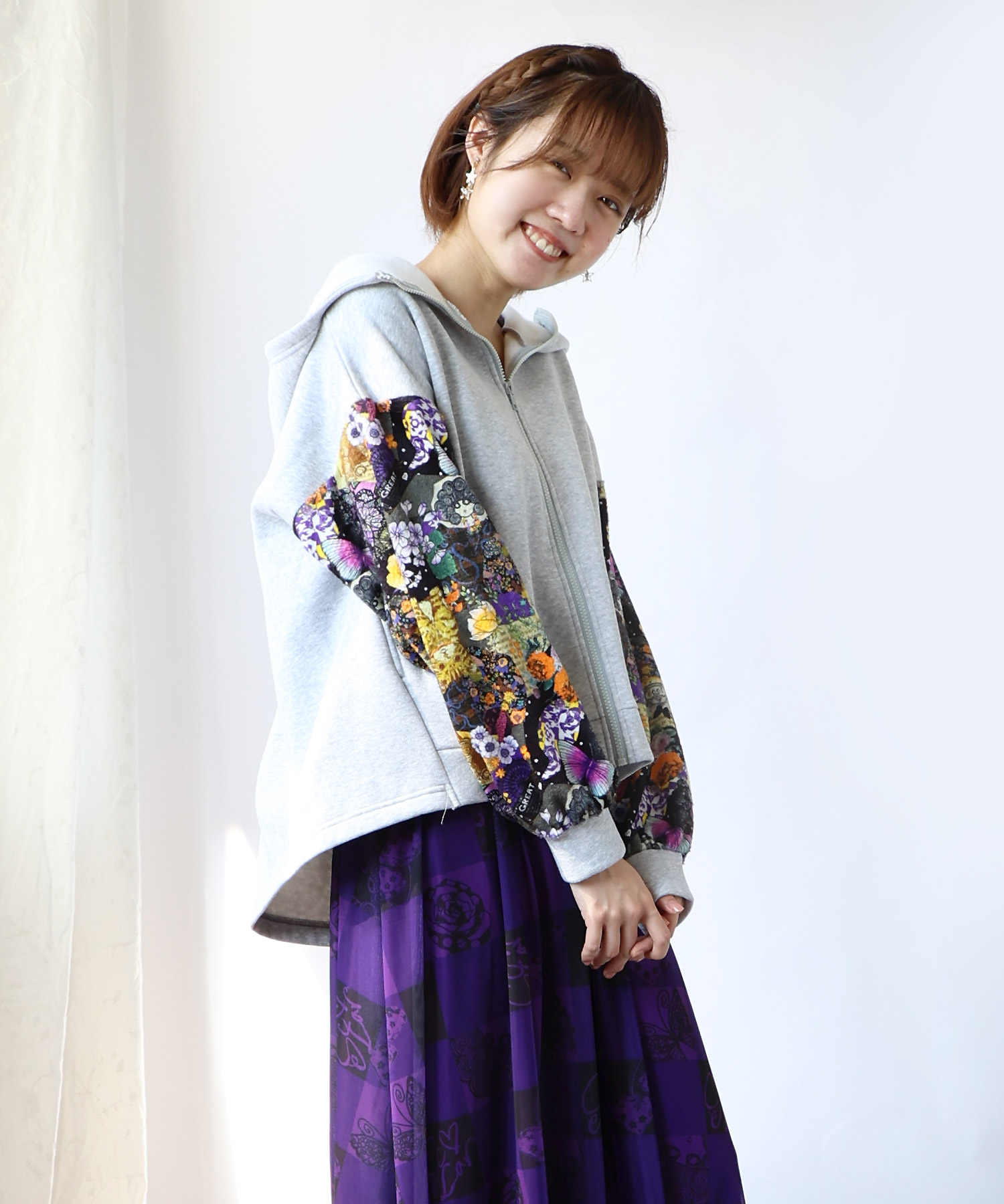 SALE】kolor(カラー) ナイロンライトクロス フーディブルゾン
