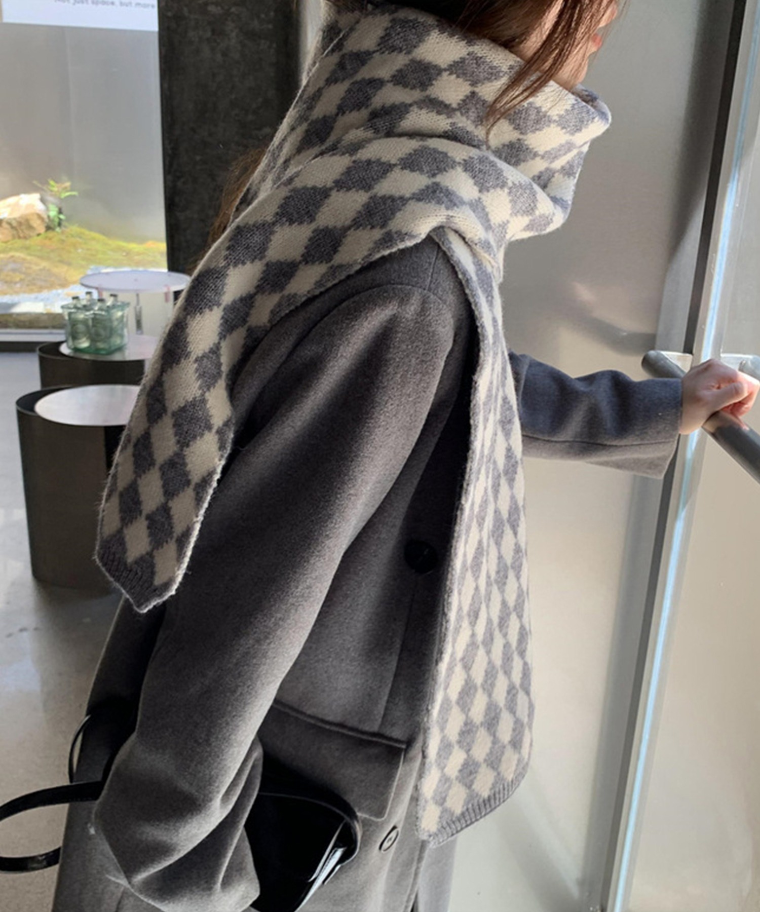 LOUIS VUITTON チェック柄マフラー　美品 Louis Vuitton チェック柄 マフラー