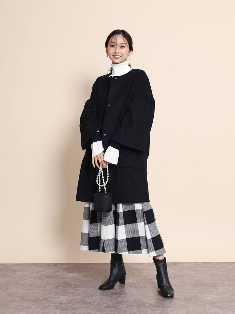 今期新品　FENNEL ヤマダヤギャザースリーブノーカラーコート 今期新品FENNEL ヤマダヤギャザースリーブノーカラーコート