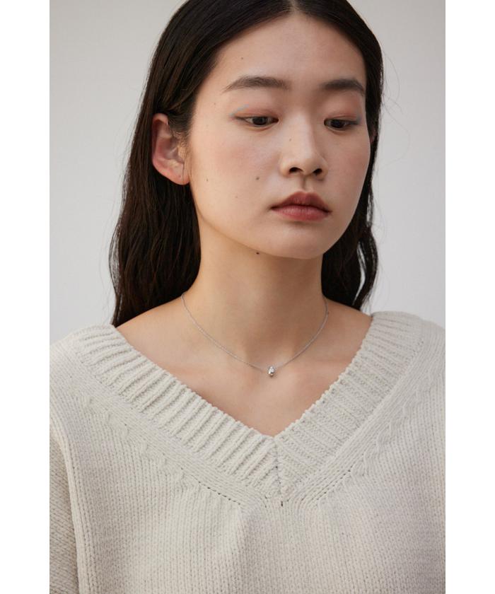 【SALE】日本未入荷◆ラインストーンチャームネックレス◆全2色 ラインストーンリングチャームネックレス(505789918) | アズール