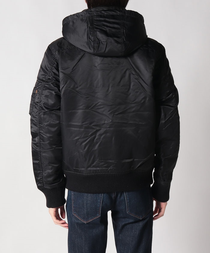 ALPHA】 アルファ フーデッド リブ ナイロンジャケットHOODED