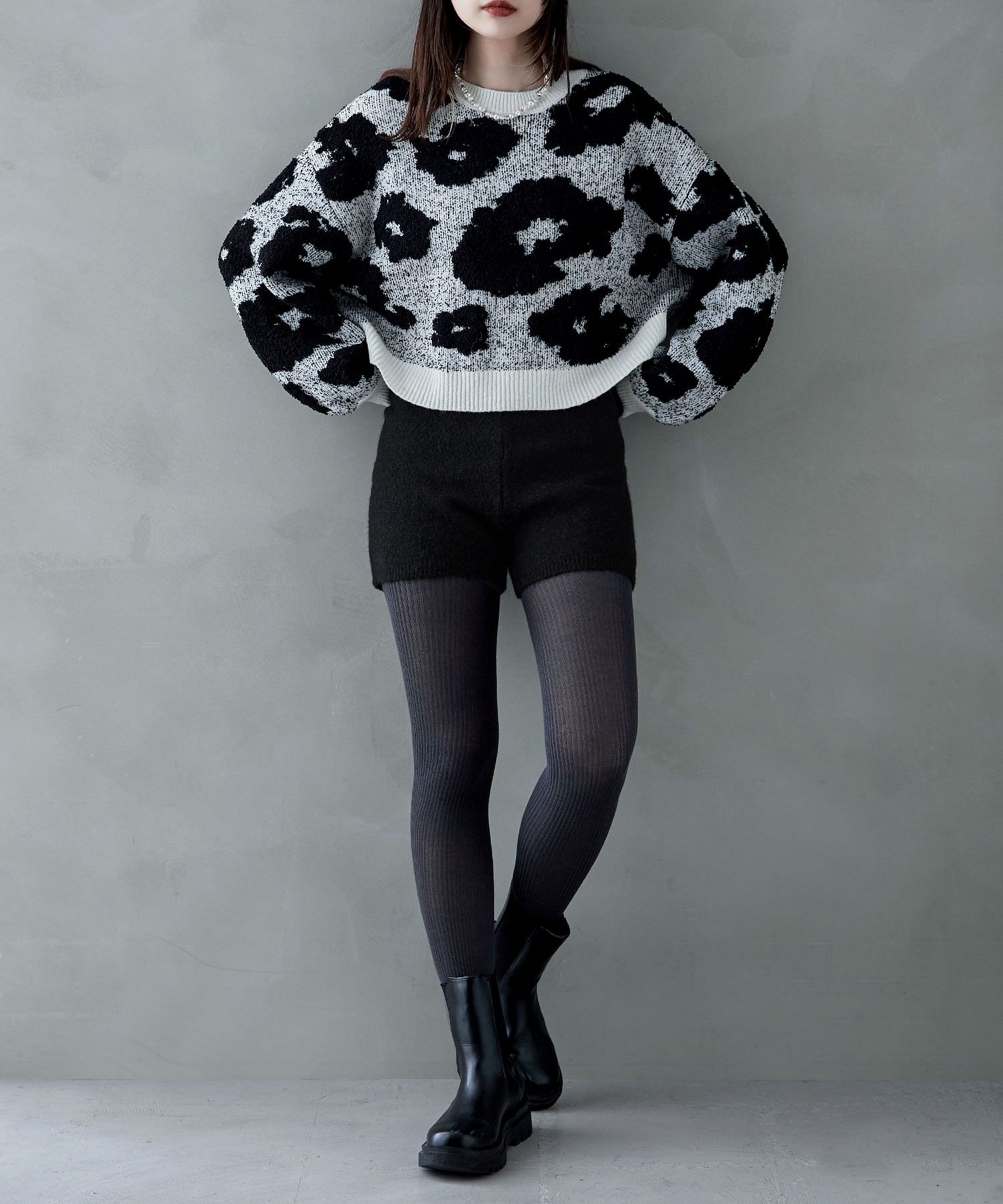 etoll. エトル モヘアタッチニットショートパンツ ボトムス etoll. エトル モヘアタッチニットショートパンツ ボトムス