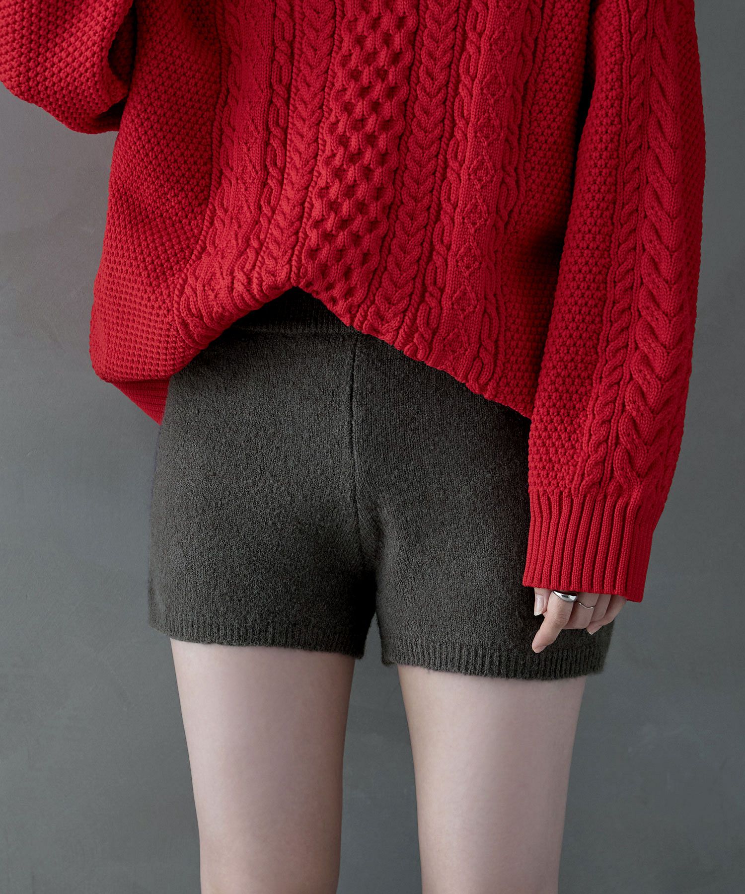 etoll. エトル モヘアタッチニットショートパンツ ボトムス etoll. エトル モヘアタッチニットショートパンツ ボトムス