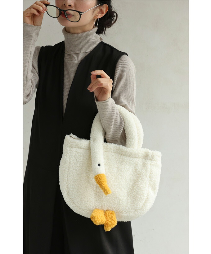 カワイイ CAWAII もこもこアヒルの2wayトートバッグ(505791723