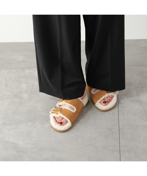 FENDI フラットサンダル 8X8327 TK6 スウェード ボア セール57%OFF】フェンディ FENDI FENDI フラットサンダル 8X8327