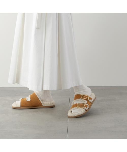 FENDI フラットサンダル 8X8327 TK6 スウェード ボア セール57%OFF】フェンディ FENDI FENDI フラットサンダル 8X8327