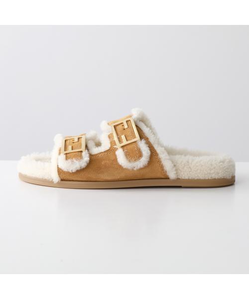 FENDI フラットサンダル 8X8327 TK6 スウェード ボア セール57%OFF】フェンディ FENDI FENDI フラットサンダル 8X8327