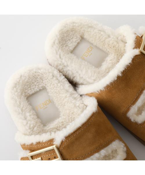 FENDI フラットサンダル 8X8327 TK6 スウェード ボア セール57%OFF】フェンディ FENDI FENDI フラットサンダル 8X8327