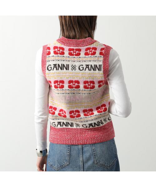 セール14%OFF】GANNI ニットベスト Logo Wool Mix Vest K1902 2616