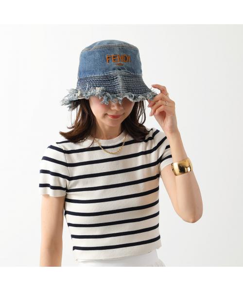 セール】FENDI バケットハット FXQ963 AN9J デニム ロゴ刺繍