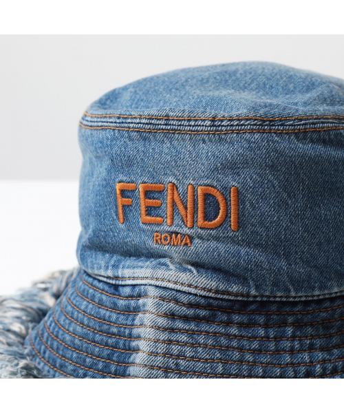 セール】FENDI バケットハット FXQ963 AN9J デニム ロゴ刺繍
