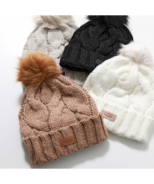 アグ UGG UGG ニット帽 W CABLE BEANIE W POM 22589 ポンポン アグ UGG UGG ニット帽 W CABLE BEANIE W POM 22589 ポンポン