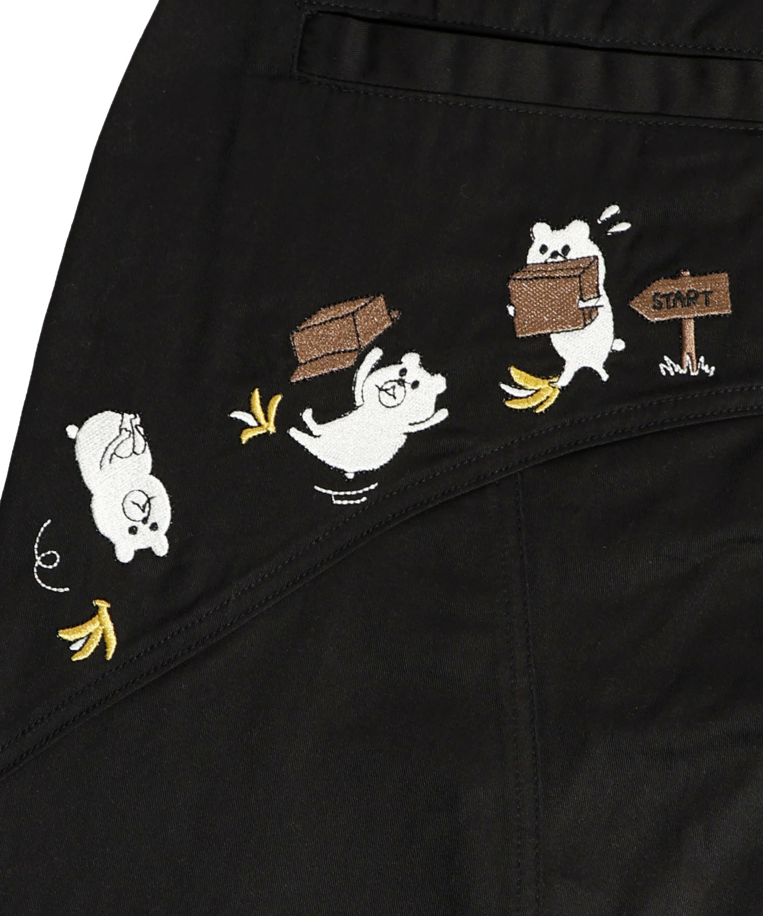 バナナの皮ですってんころりんクマの刺繍パンツ(505796653) | スカラー