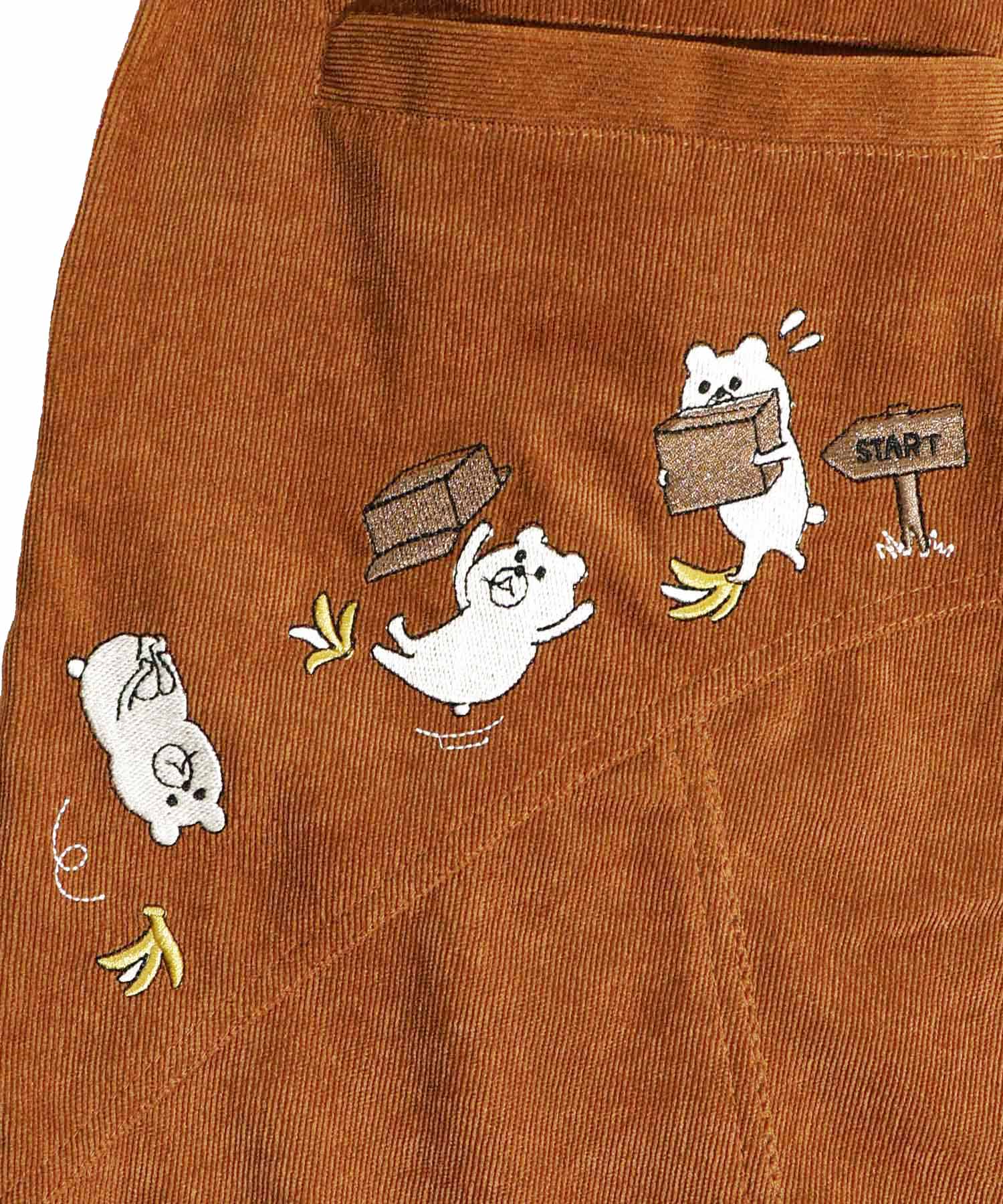 バナナの皮ですってんころりんクマの刺繍パンツ(505796653) | スカラー