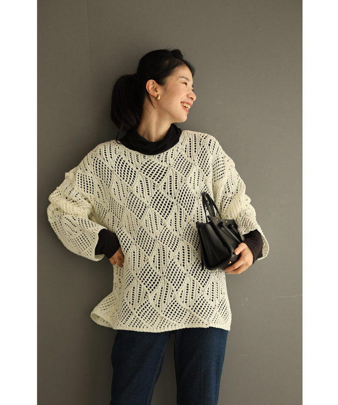 jusglitty バッグビジュー　ロング丈可愛いニットトップス jusglitty バッグビジューロング丈可愛いニットトップス