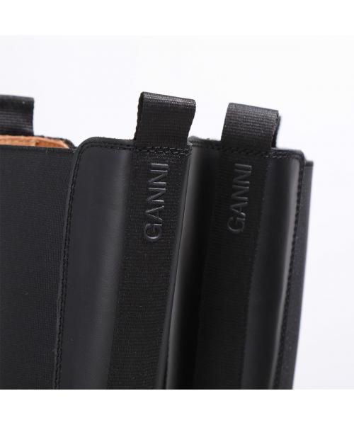 箱B】GANNI ロングブーツ High Chelsea Boot Black Stitch