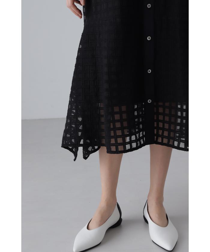セール 50%OFF】◇エンブロイダリーチェックワンピース