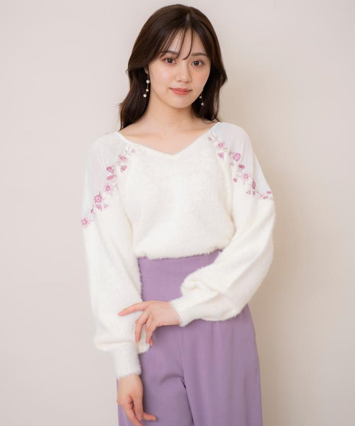 ハート刺繍ニットプルオーバー(ニット・セーター) | al'aise