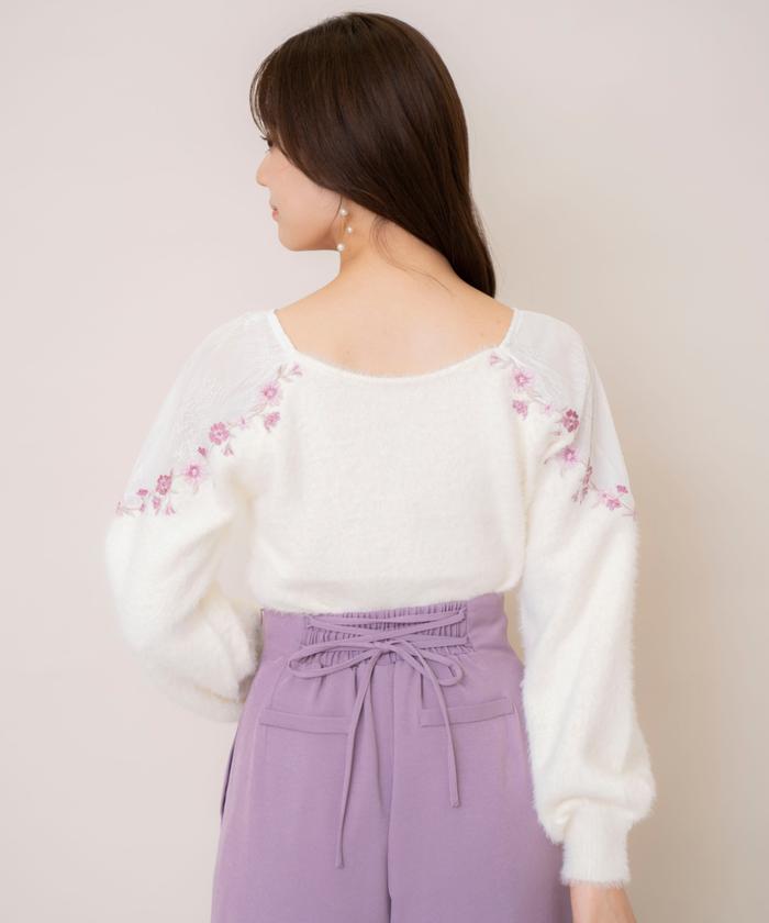 セール】Vネック刺繍シャギーニット(505798194) | ウィル セール】Vネック刺繍シャギーニット(505798194) | ウィル