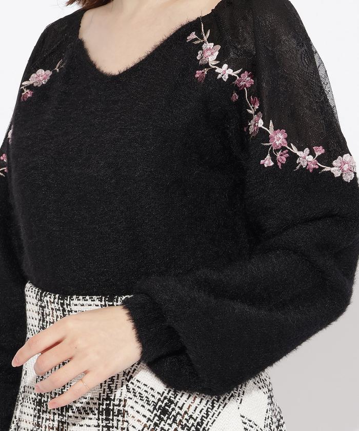 セール】Vネック刺繍シャギーニット(505798194) | ウィル セール】Vネック刺繍シャギーニット(505798194) | ウィル