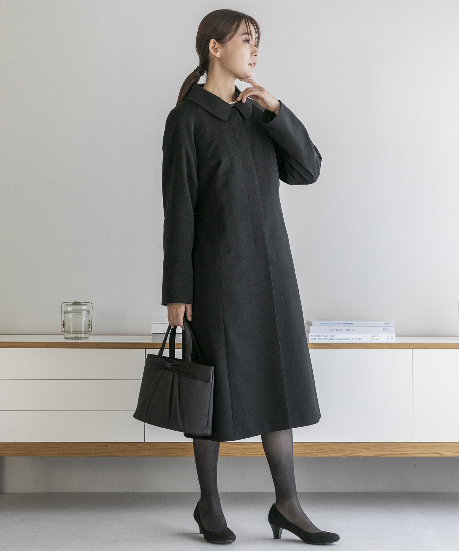 喪服】ブラックフォーマルコート/ライナー付き/レディース 喪服】ブラックフォーマルコート/ライナー付き/レディース