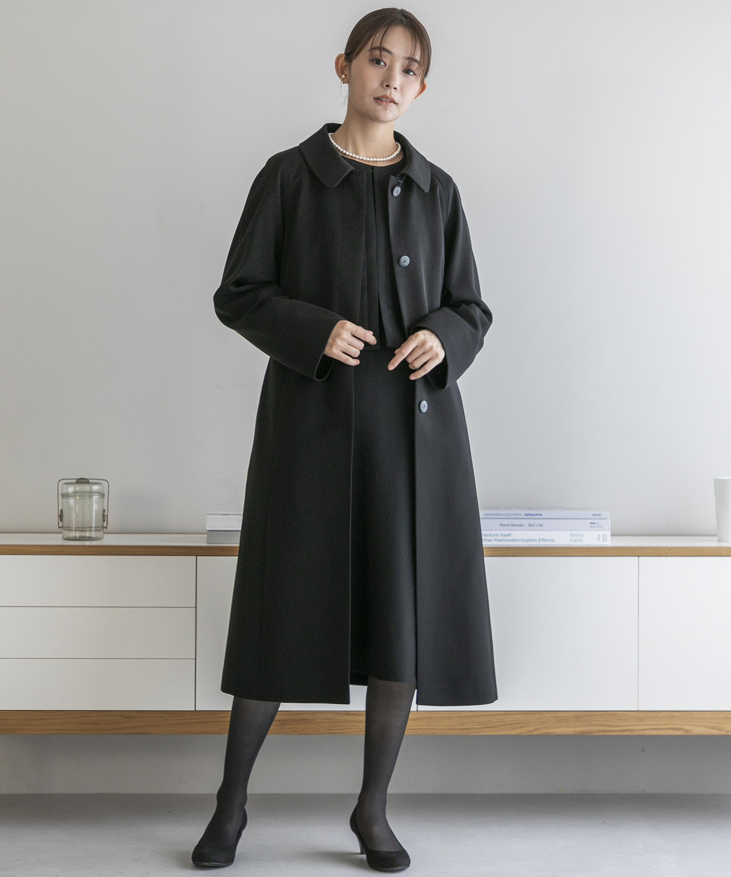 喪服】ブラックフォーマルコート/ライナー付き/レディース 喪服】ブラックフォーマルコート/ライナー付き/レディース