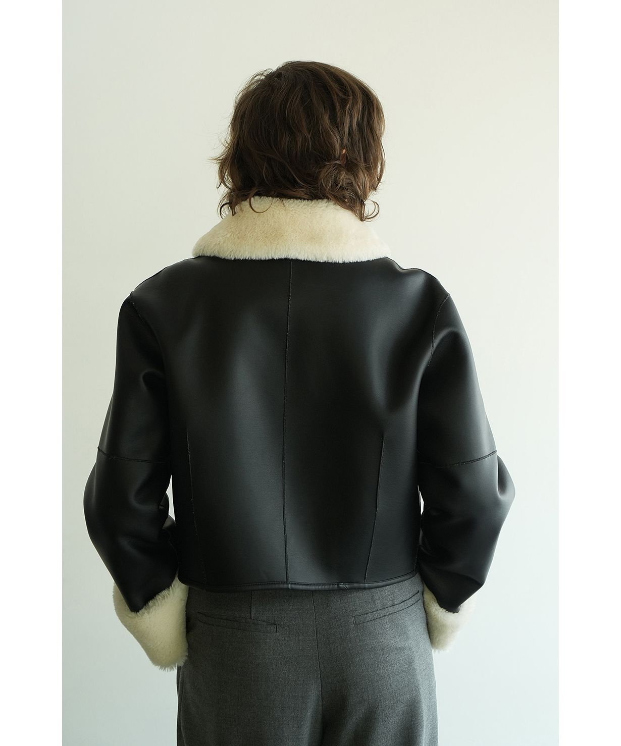 VEGAN LEATHER BOA SHORT JACKET CLANE特に汚れなどなく美品です