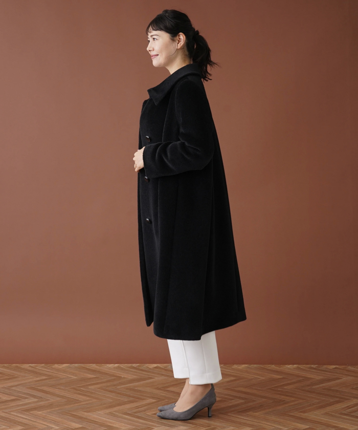 アルパカ混ロングコート【セレモニー】【Leilian WHITE LABEL