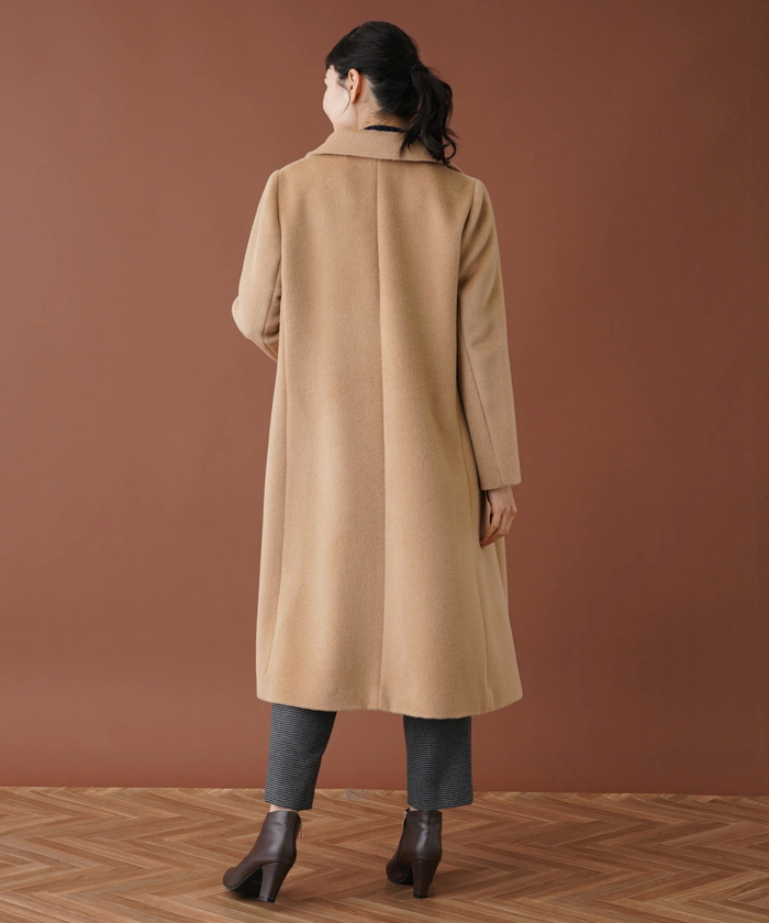 アルパカ混ロングコート【セレモニー】【Leilian WHITE LABEL