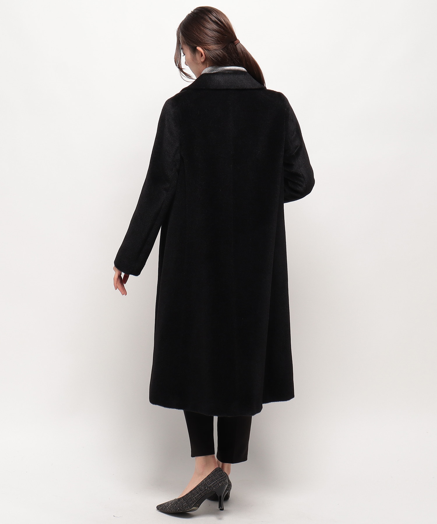 アルパカ混ロングコート【セレモニー】【Leilian WHITE LABEL