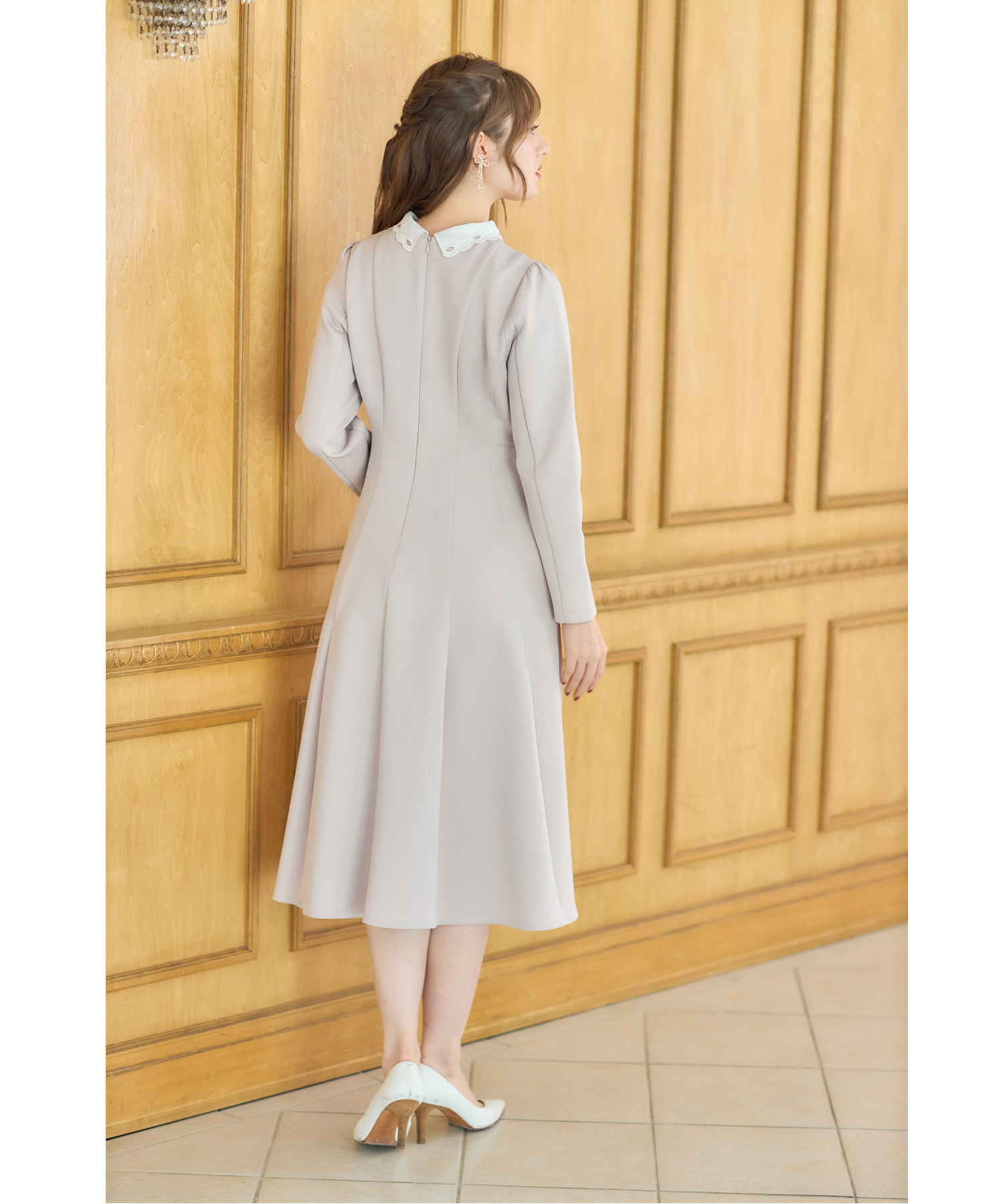 トッコクローゼット tocco closet 2WAYビジュー×レース襟付き