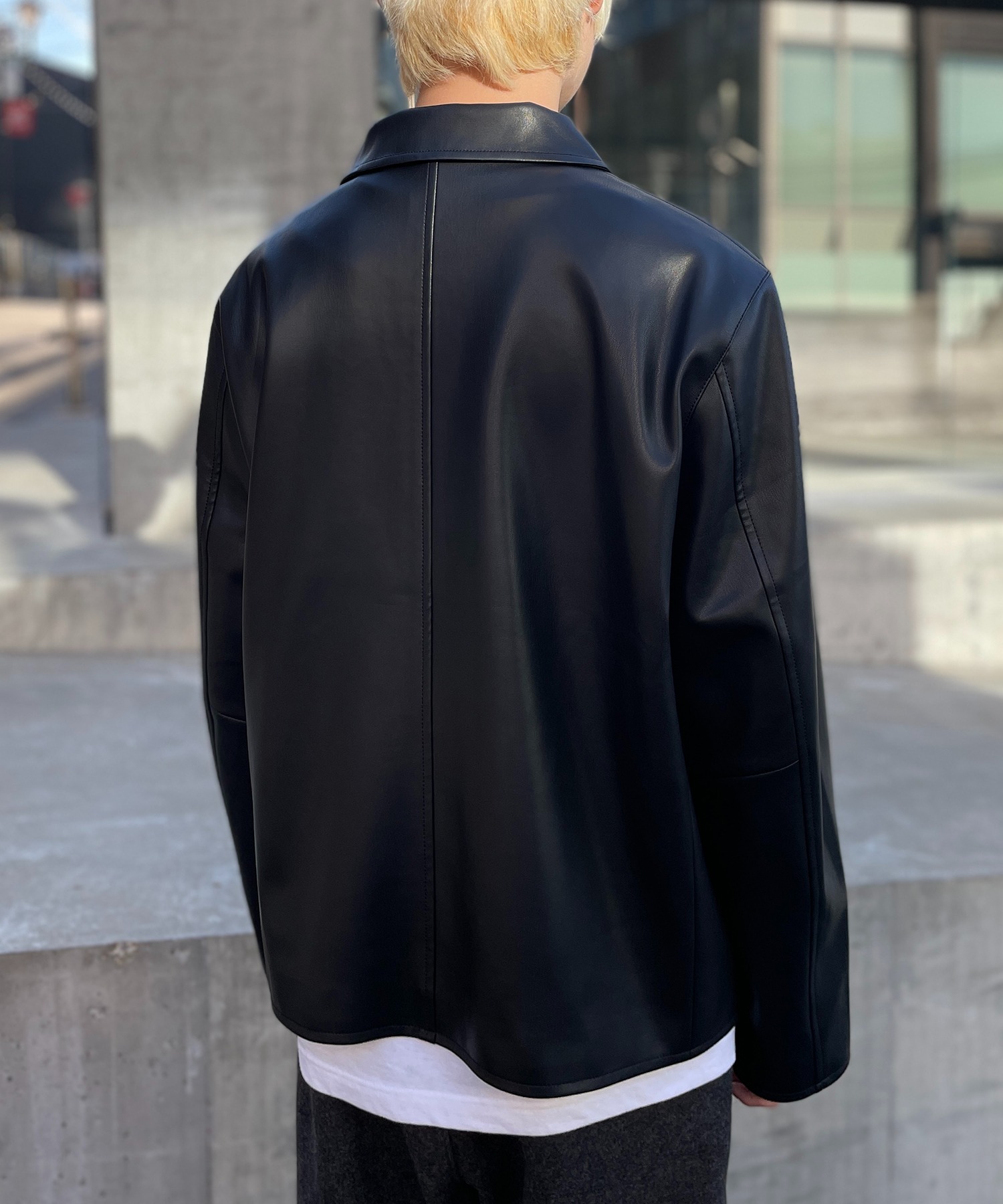 セール】【MAISON CLUB】Soft lamb leather like ZIP JACKET ソフト