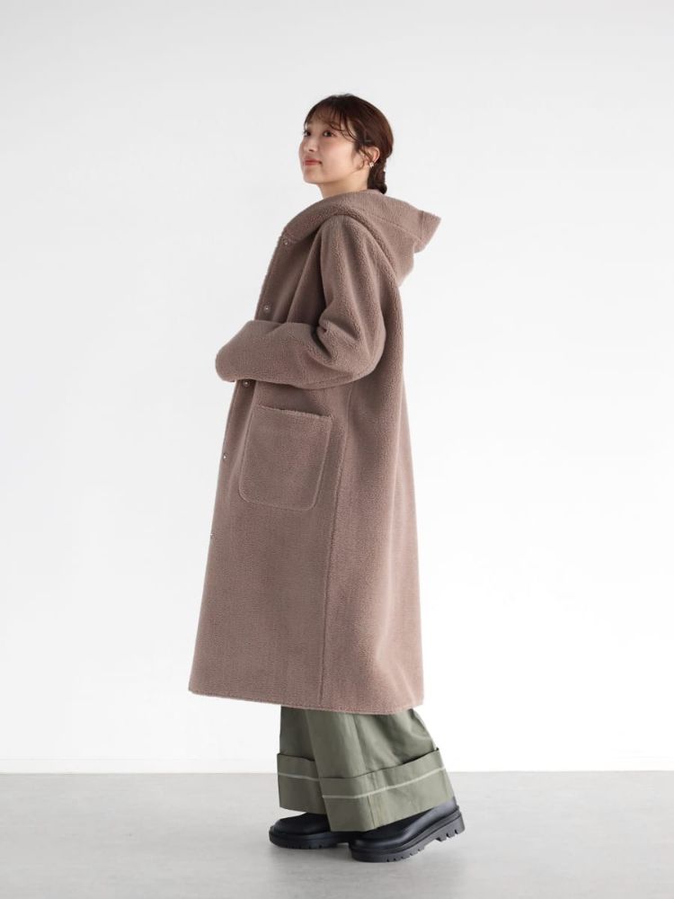 リバーシブルムートンケープ リバーシブル ムートンボアコート / Feroux | ファッション通販