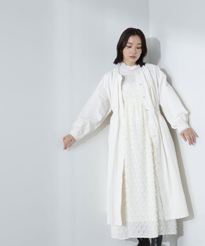 NATURAL BEAUTY BASIC ノーカラーナイロンコート ノーカラーナイロンコート 24SS | ナチュラルビューティー