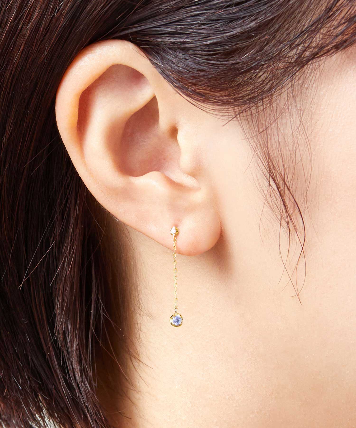 VENDOME AOYAMAゴールド ドロップ型ピアス ゴールド アクアマリン