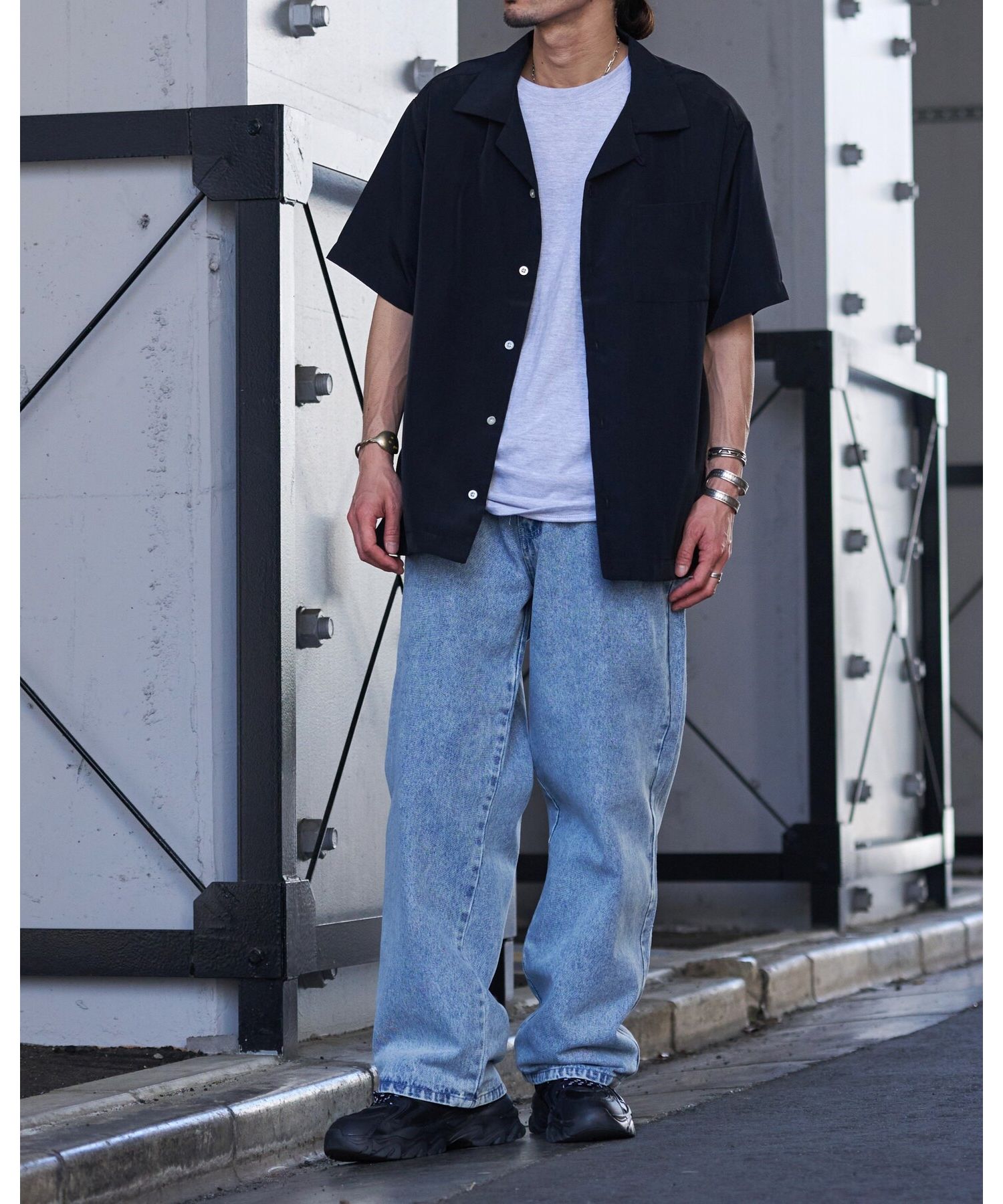 phatee MASH ファッティー マッシュ デニムシャツ カバーオール M phatee MASH ファッティー マッシュ デニムシャツ カバーオール L