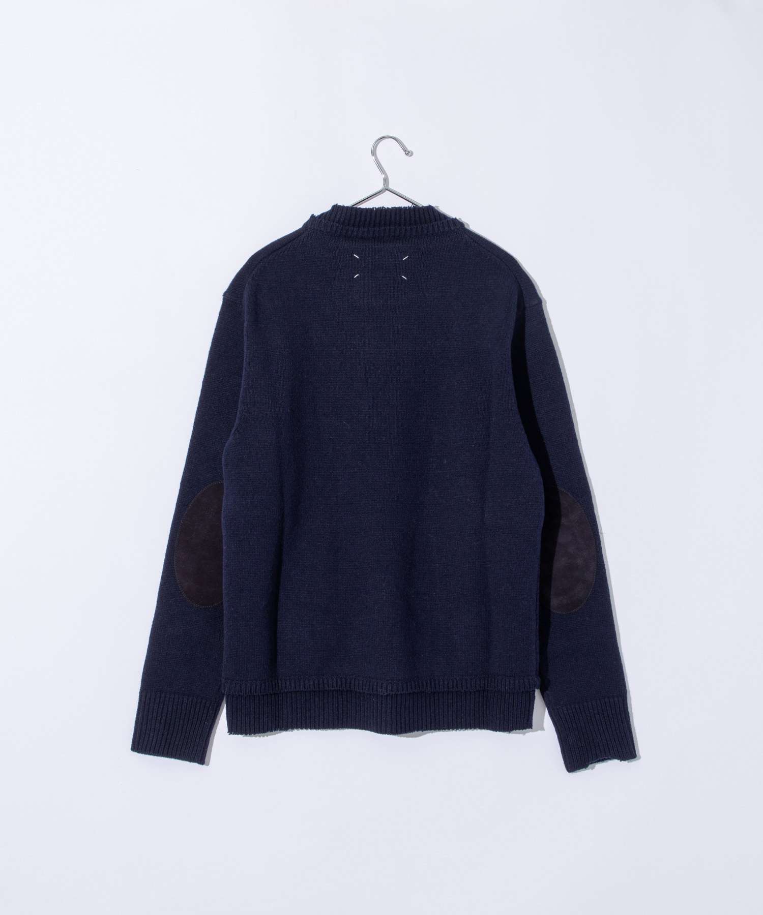 Maison Margiela XS 長袖 ニットライトブルー エルボーパッチ