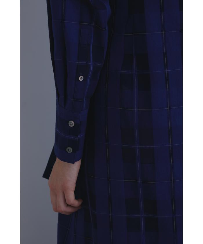美品✳︎ルフィル LE PHIL バンドカラー シャツワンピース 2way