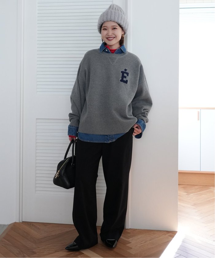 【4/16までの出品!!】サガラ刺繍スウェットライクニット サガラ刺繍スウェットライクニット（ニット/セーター）｜SLOBE