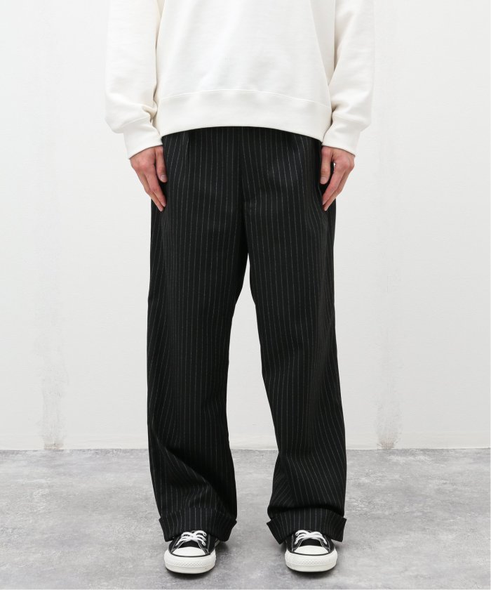 ジャーナル HOMESTEAD スラックス 黒 ストライプ J.S.Homestead / Stead】BLACK STRIPE SLACKS(505814176