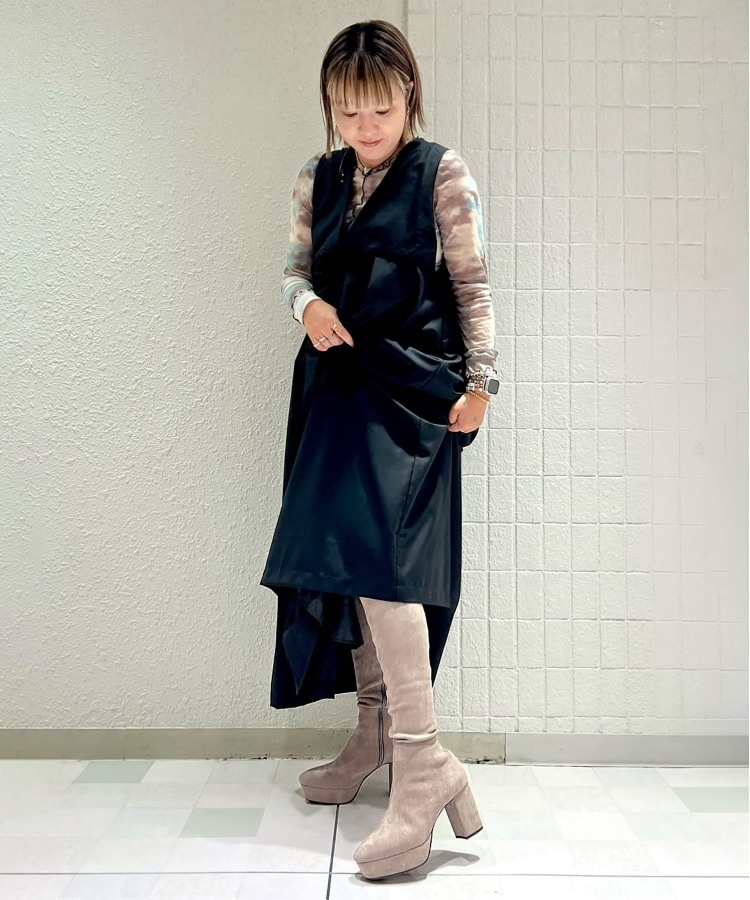 ⭐️美品⭐️ESPERANZA 厚底ストレッチロングブーツ ゆる傾斜ロングブーツ ゆる傾斜ヒール厚底ロングブーツ（ブーツ・ブーティ