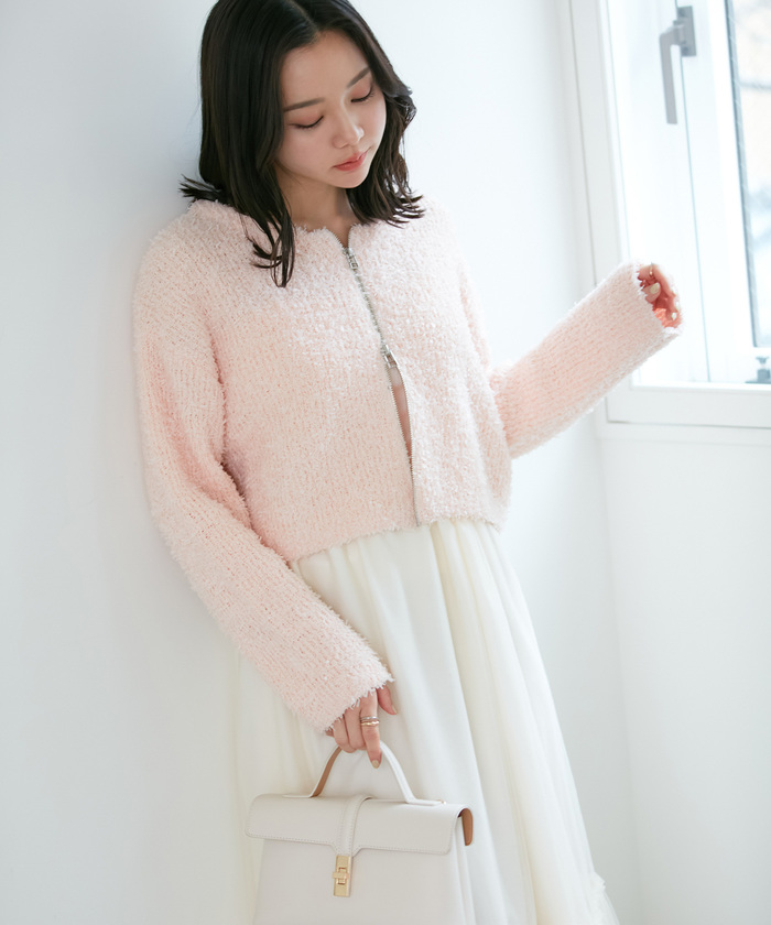 セール 40%OFF】リボンヤーンジップカーディガン(505814918
