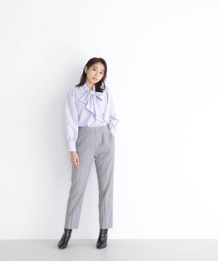 ギャザーショルダーリボンブラウス 24SS(505780638