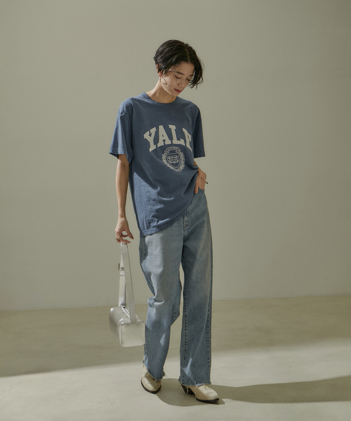 【GOOD ROCK SPEED】YALE カレッジロゴスウェット　ブラック GOOD ROCK SPEED/YALE BIG WIDE Tシャツ（Tシャツ/カットソー