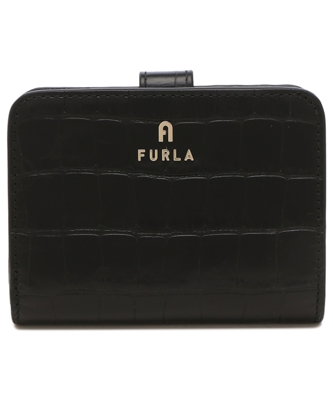 セール】フルラ 二つ折り財布 カメリア ブラック レディース FURLA