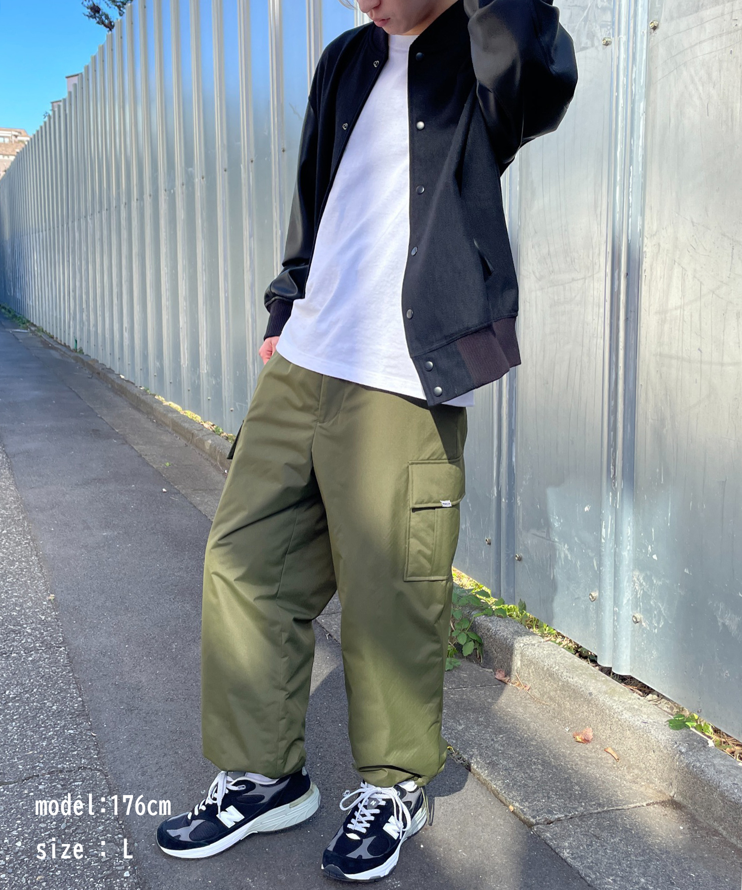 セール】リップストップ中綿パンツ カーゴパンツ ワイド