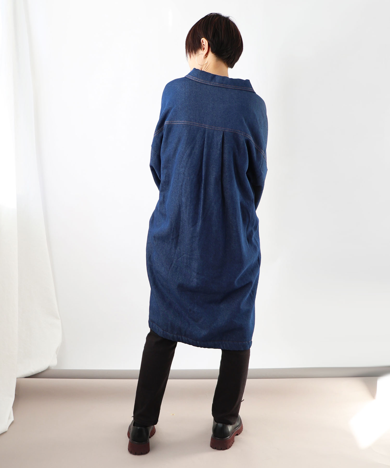 クーポン】【セール 10%OFF】裏ボアデニム 刺繍ビッグシルエット