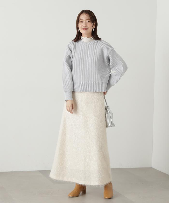 美品 NATURAL BEAUTY BASIC カーディガン 春秋冬【M】桃 灰 ハーフスリーブラメカーディガン | NATURAL BEAUTY BASIC