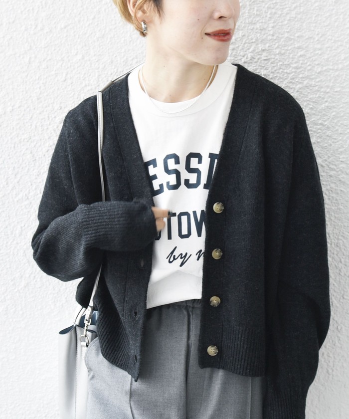 SHIPS - 未使用　SHIPSany　カシミヤ混オーバーカーディガン SHIPS⭐️オーバーサイズ カシミヤ混Vネックカーディガン